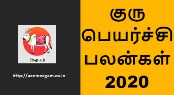 Rishabam Guru Peyarchi 2020-21