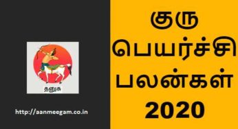 Thanusu Guru Peyarchi 2020-21