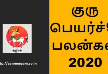 Thanusu Guru Peyarchi 2020-21